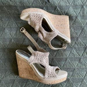 Audrey Brooke Walta Wedge Crochet Sandal